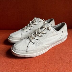 John Varvatos Cream Canvas Sneakers